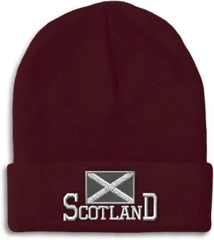 Speedy Pros Beanies for Men Scotland Flag Scottish Black Embroidery Winter Hats for Women Acrylic Skull Cap 1 Size