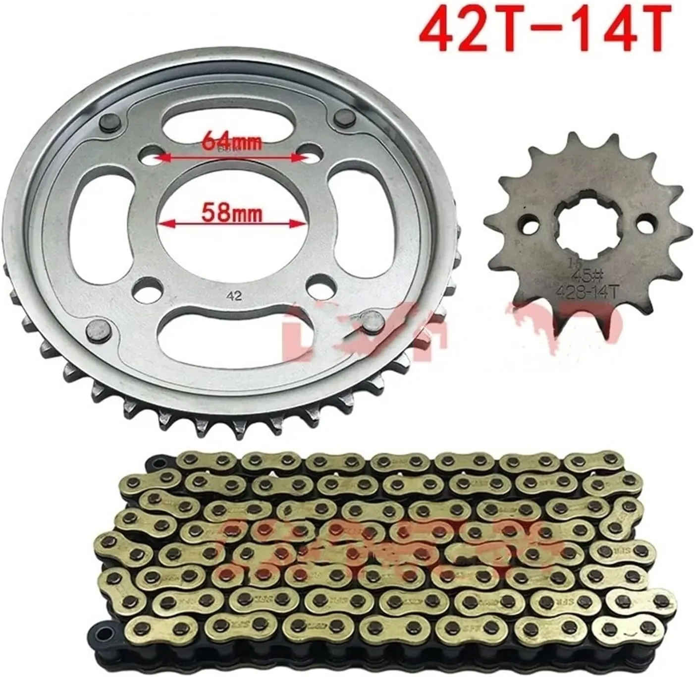 Sprocket Adapter Motorcycle Front Rear Sprocket Chain 428H 126L 15T 42T for Hon&da SDH150-A SDH150-B SDH150-C SDH150-F WH150-3 CBF150 CBF 150