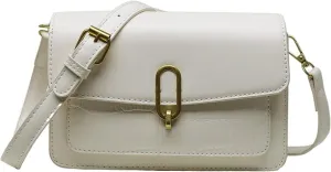 Square Bag, Vintage Buckle Decor Crossbody Bag, Multi Layer Shoulder Purse For Women
