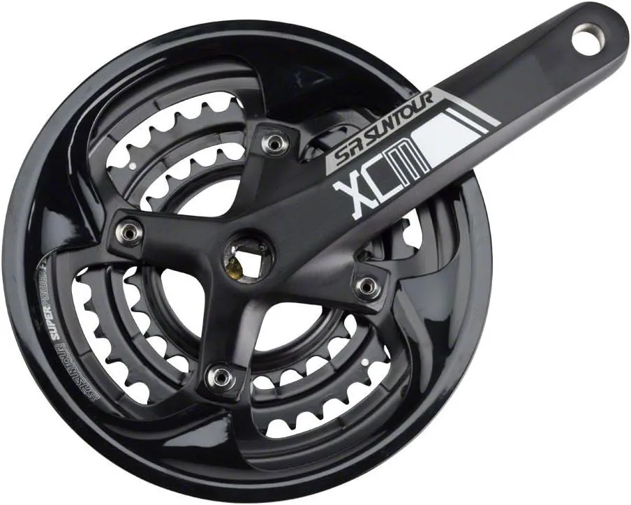 SR Suntour Crankset Xcm 9-speed 48/36/26 170mm Square Taper: Black