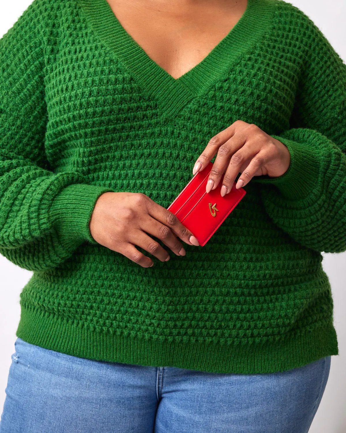 STANDARD GOLD CARD HOLDER - MIRROR RED