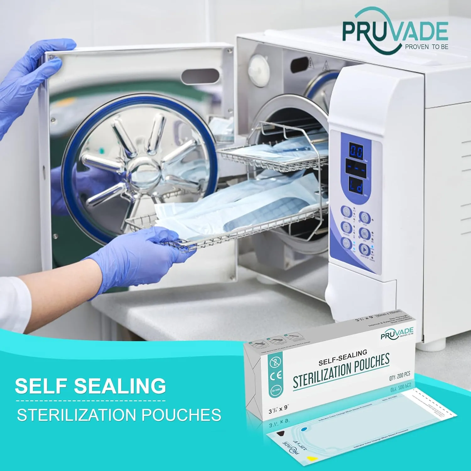 Sterilization Pouches - 1000 Pack 5.25" x 10” Sterilizer Bags for Dental Offices - Autoclave Self Sealing Sterilization Pouch for Dental Instruments, Nail Techs, Tattoo, Medical Lab-5.25"x 10”