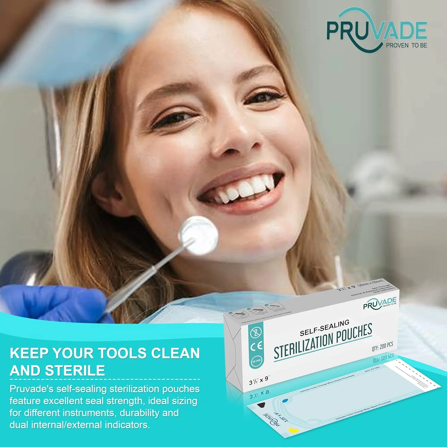 Sterilization Pouches - 1000 Pack 5.25" x 10” Sterilizer Bags for Dental Offices - Autoclave Self Sealing Sterilization Pouch for Dental Instruments, Nail Techs, Tattoo, Medical Lab-5.25"x 10”