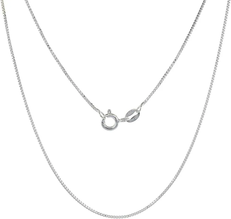Sterling Silver Small Tiny Anchor Necklace Antiqued Finish 1/2 inch Tall, 16-30 inch 0.8mm Box Chain