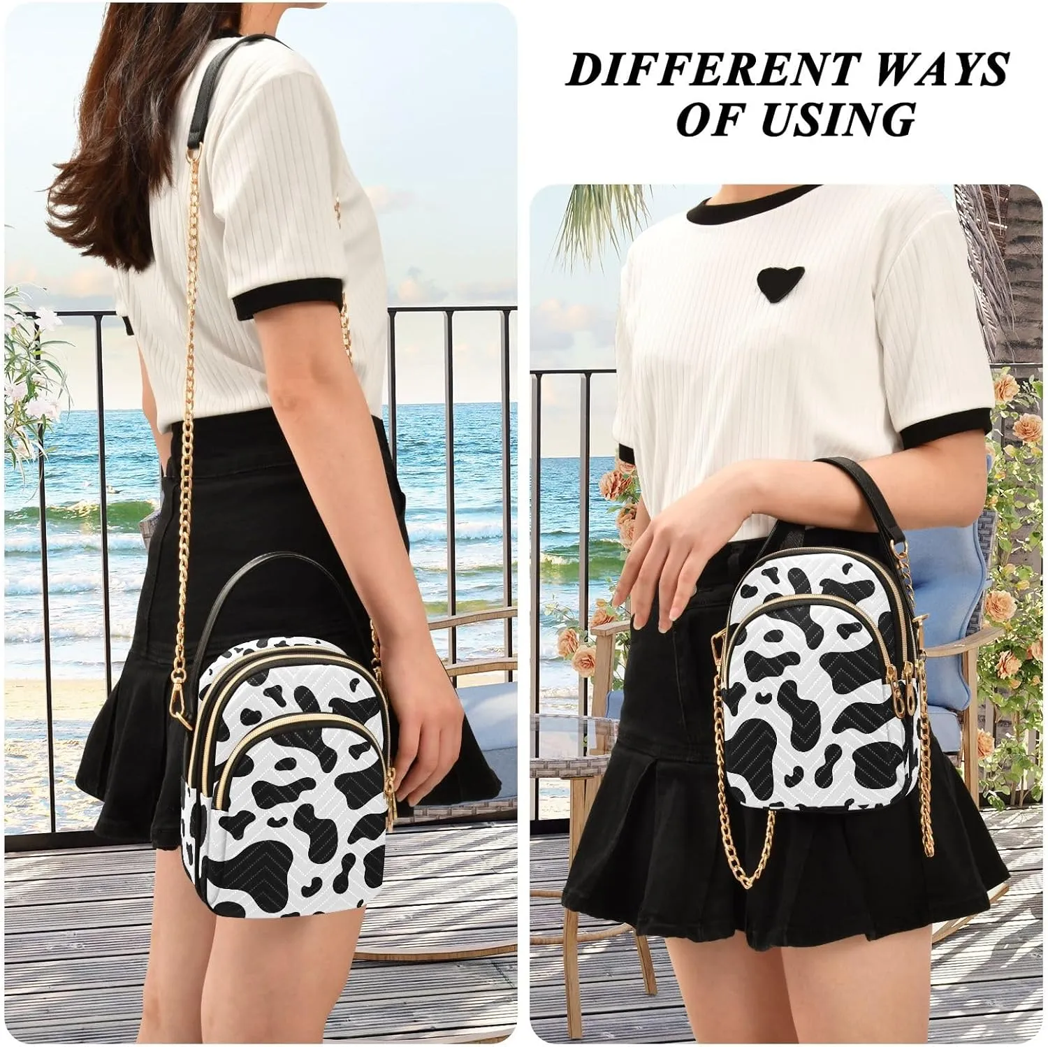SUABO Crossbody Bag for Women, Cute Phone Purse Detachable Chain Bag Shoulder Handbag Wallet