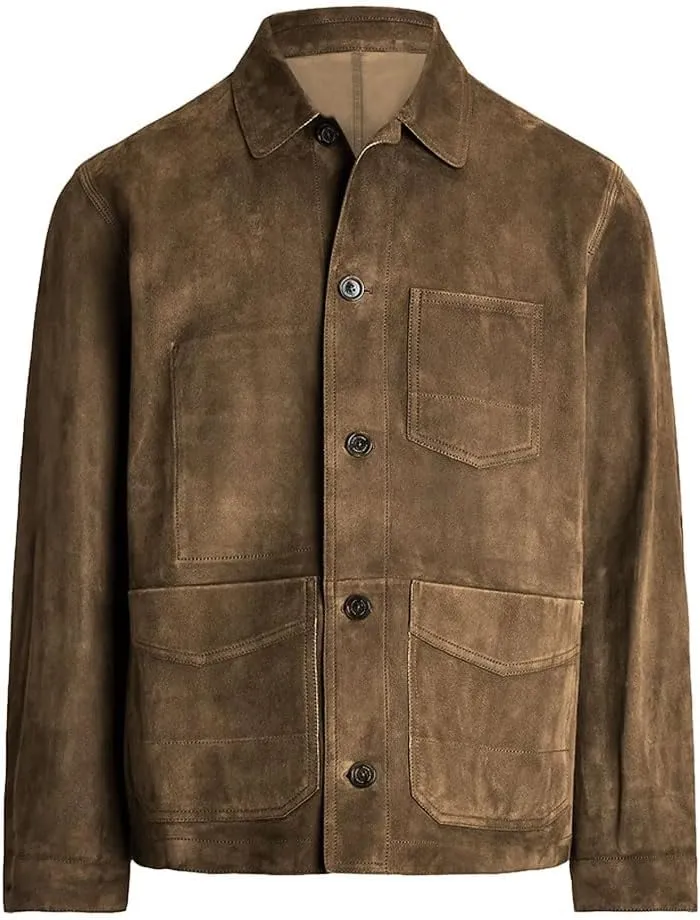 Suede Leather Jacket Men – Real Lambskin Suede Casual Leather Jackets For Men - Mens Suede Jacket