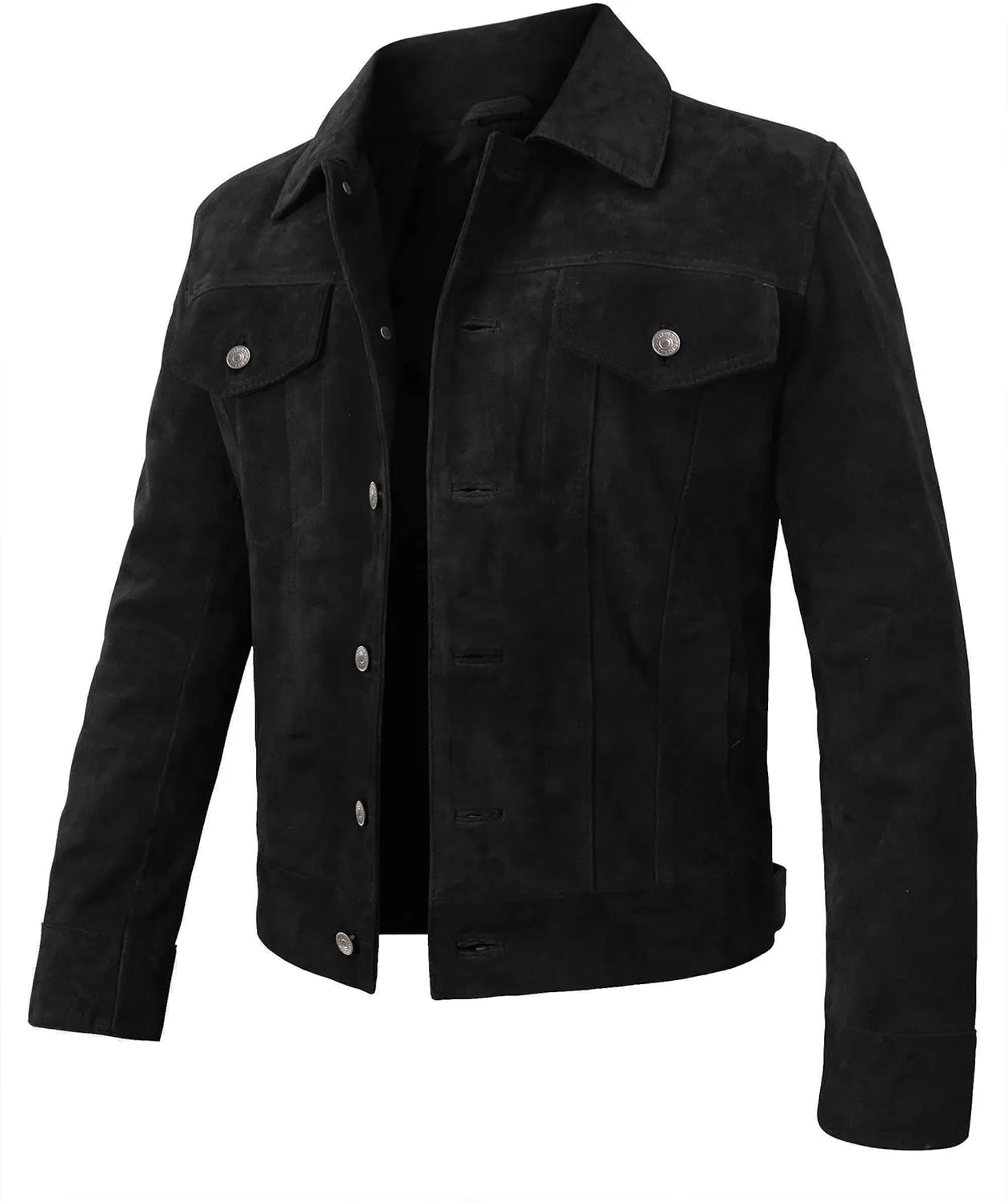Suede Leather Trucker Jacket Men - Mens Western Style Cowboy Suede Leather Coat - Vintage Motorcycle Jacket