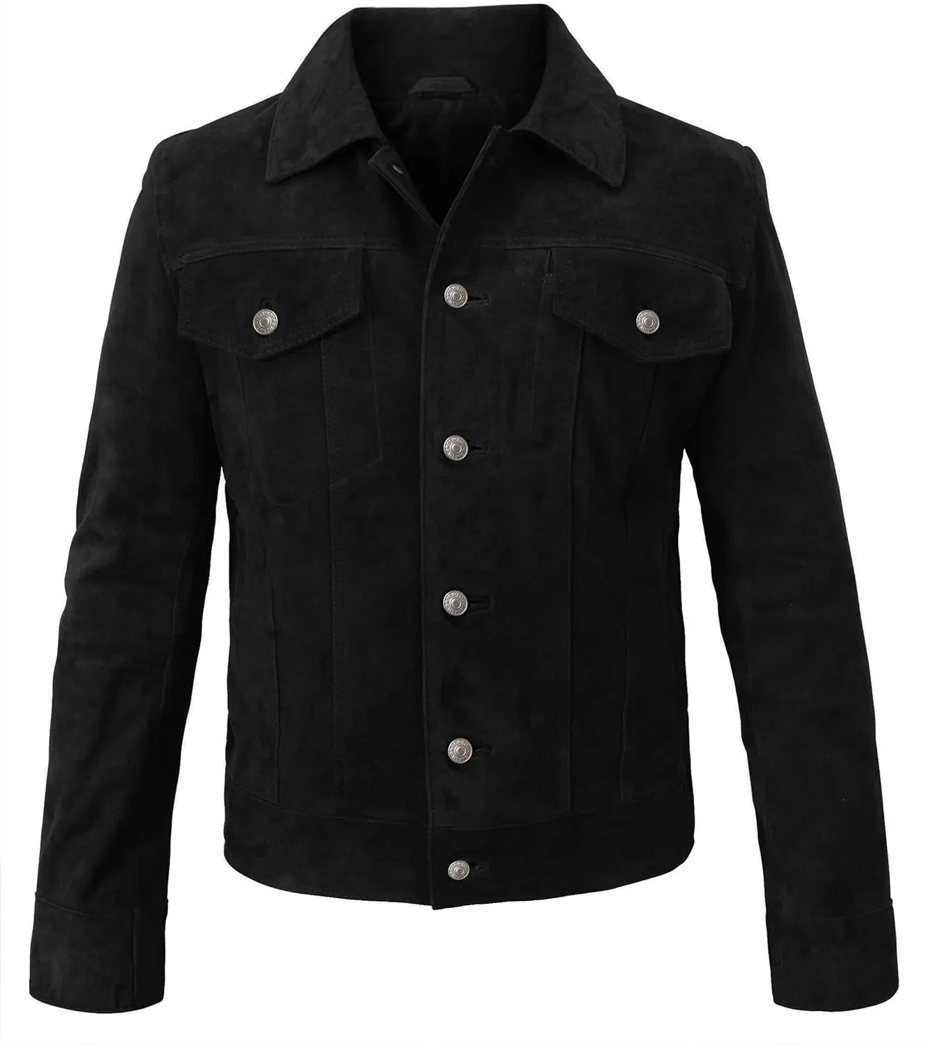 Suede Leather Trucker Jacket Men - Mens Western Style Cowboy Suede Leather Coat - Vintage Motorcycle Jacket