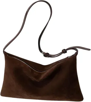 Suede Slouchy Shoulder Bag for Women,Suede Purse for Women Small Hobo Bags Ladies Clutch with Adjustable Strap