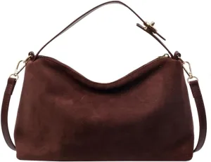 Suede Tote Bag for Women, Crescent Shoulder Bags Large Capacity Handbag Hobo Bag Autumn Leisure Lazy Crossbody Bag