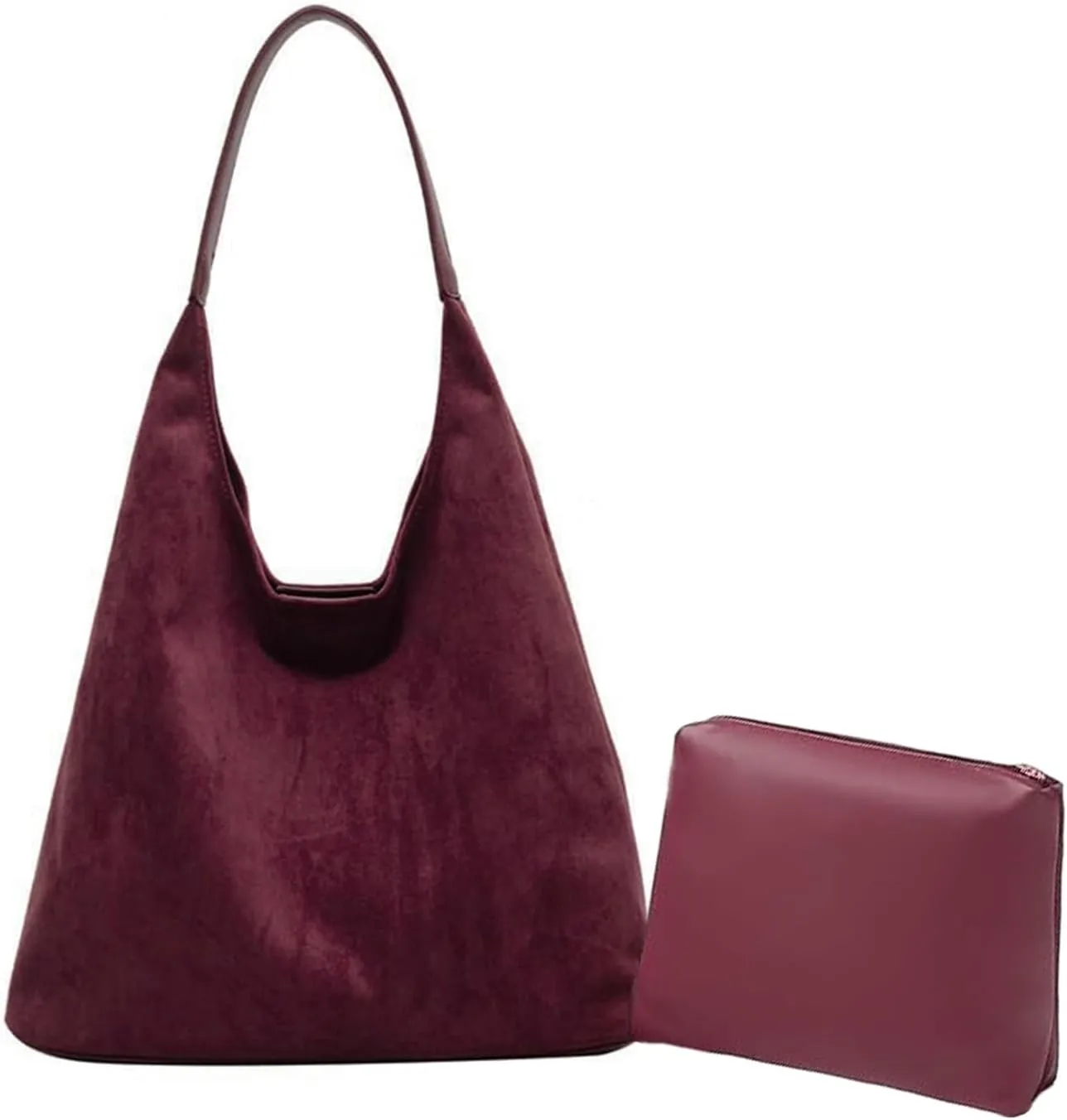 Suede Tote Bag for Women, Large Capacity Work Handbag, Stylish Hobo Shoulder Purse for Daily Use