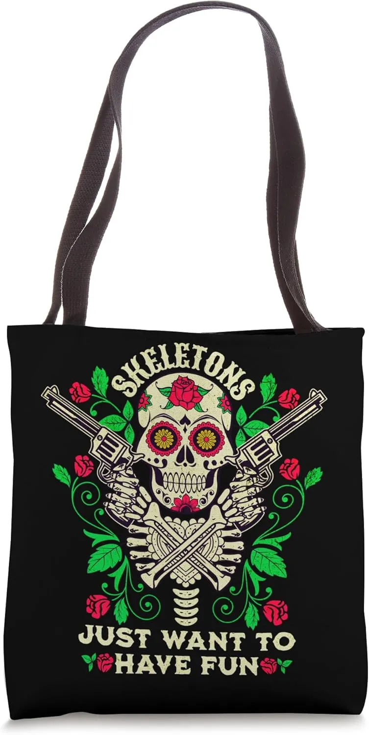 Sugar Skull Mexico Holiday Deceased Dia De Los Muertos Tote Bag