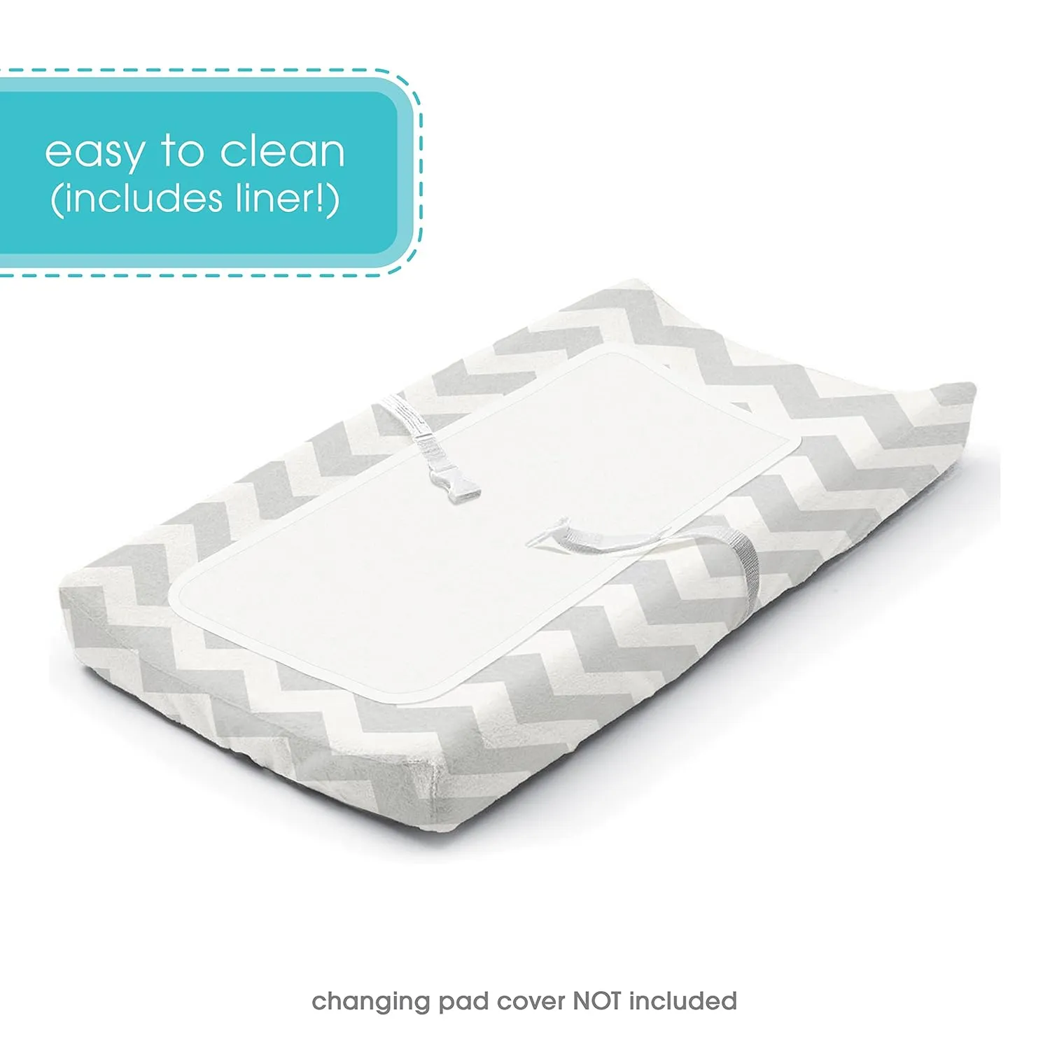 Summer Infant Contoured Changing Pad – Includes Waterproof Changing Liner and Safety Fastening Strap with Quick-Release Buckle