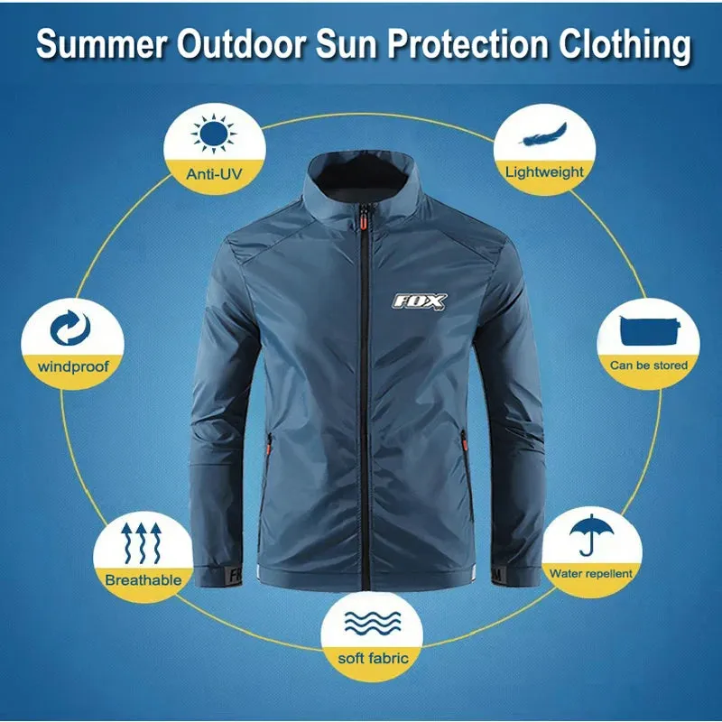Summer Windproof Waterproof Cycling Jacket - Long Sleeve Windbreaker with Anti-UV Protection for Men