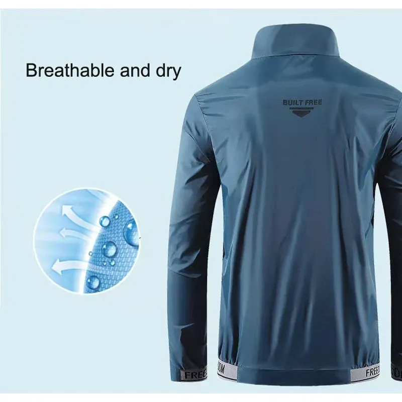 Summer Windproof Waterproof Cycling Jacket - Long Sleeve Windbreaker with Anti-UV Protection for Men