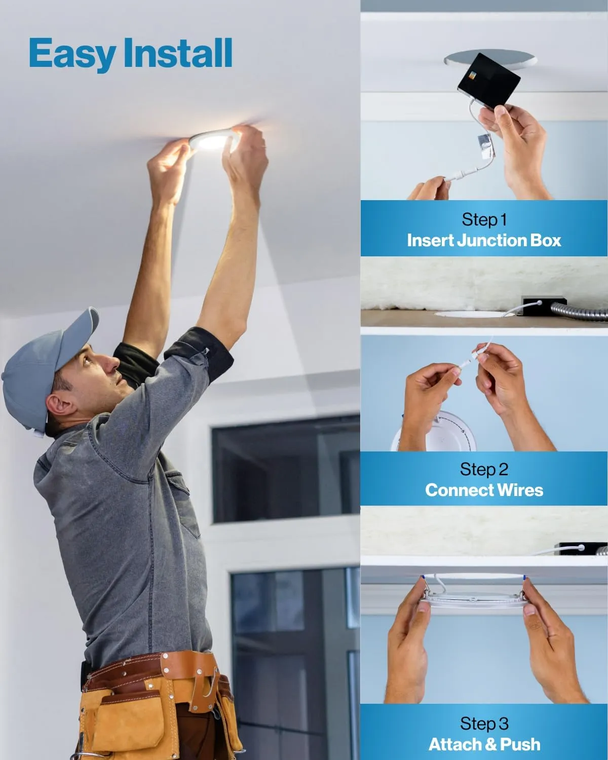 Sunco Lighting 24 Pack 4 Inch Ultra Thin LED Recessed Ceiling Lights Slim, 5000K Daylight, Dimmable 10W=60W, 650 LM, Damp Rated, Canless Wafer Thin with Junction Box - ETL & Energy Star.
