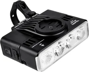 Super Bright Rechargeable Waterproof Bike Light, LED Flashlight for Mountain Road City Commuting, Black, Front