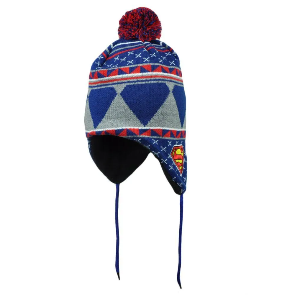 Superman Pom-Pom Peruvian Hat