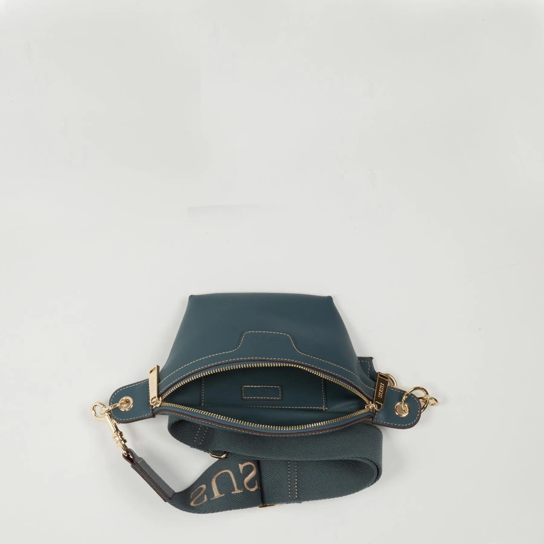SUSU Chest Sling Bag Shoulder Sling Bag Small Blue Leather Crossbody Sling Bag