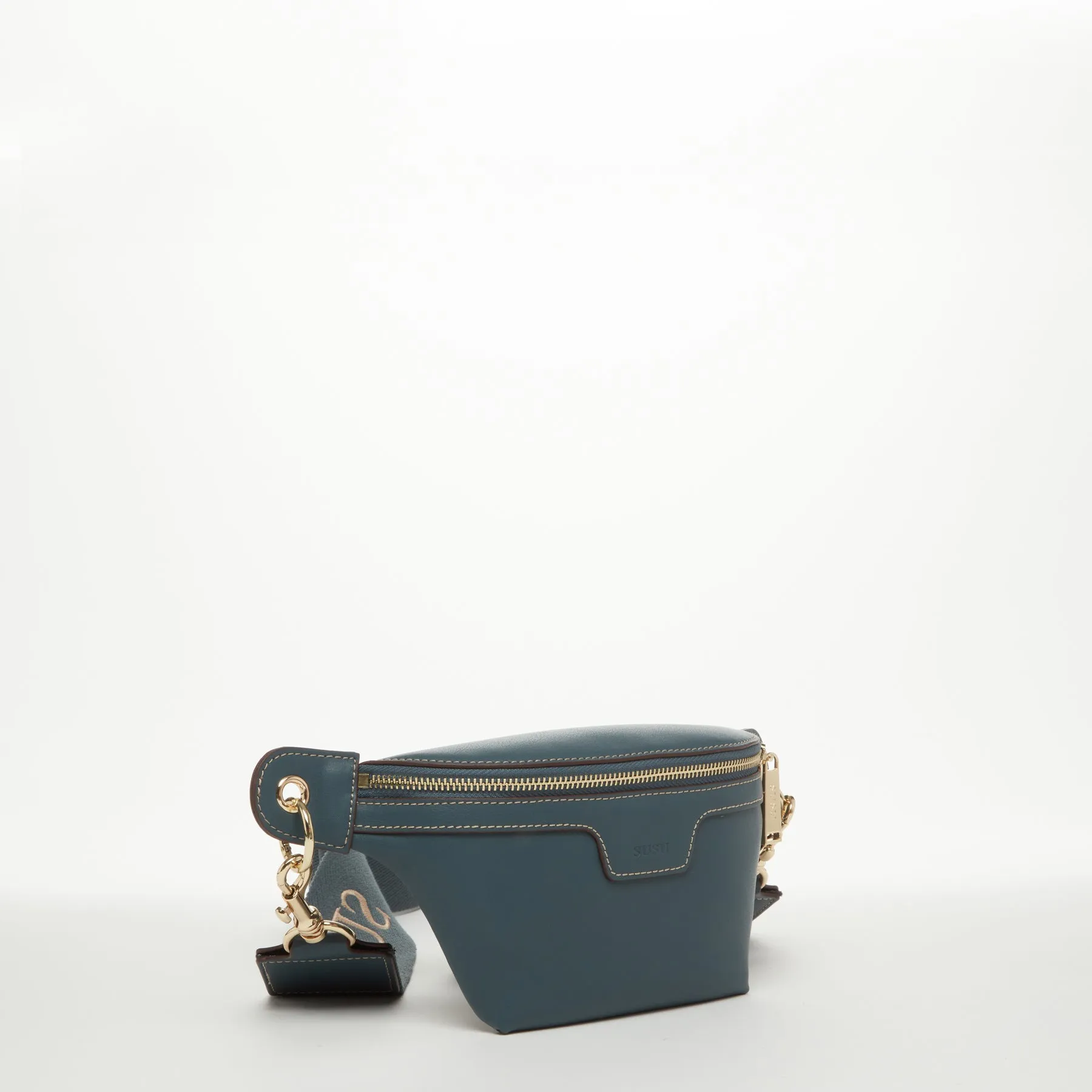 SUSU Chest Sling Bag Shoulder Sling Bag Small Blue Leather Crossbody Sling Bag