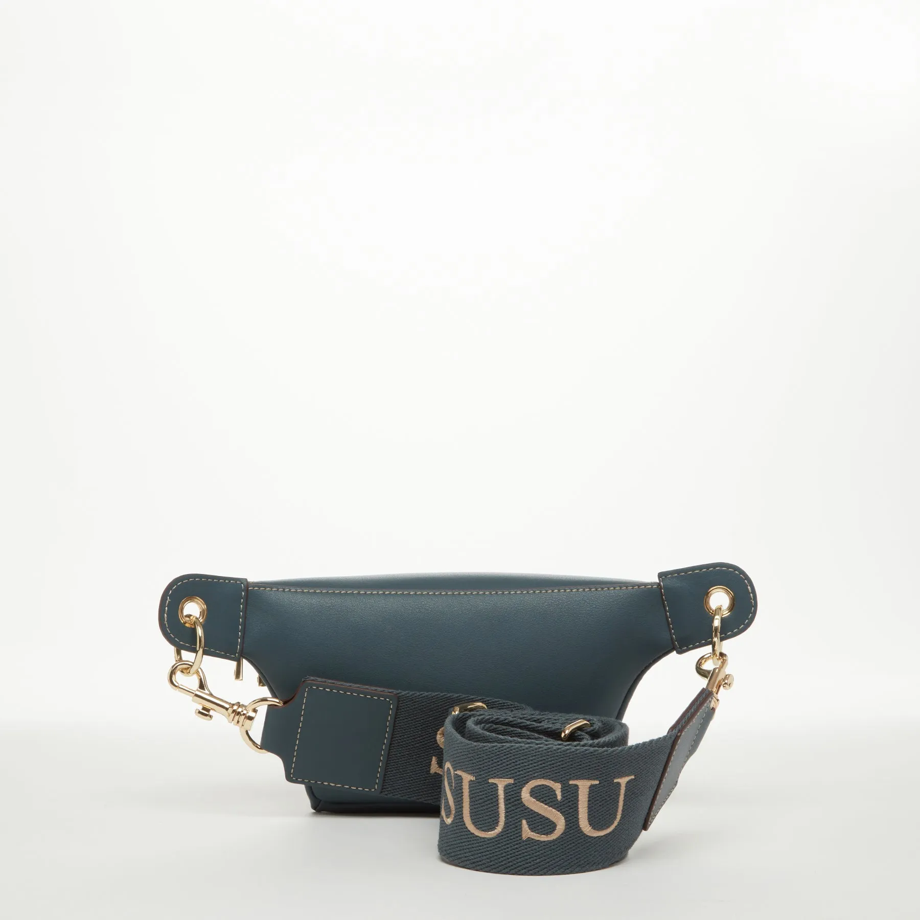 SUSU Chest Sling Bag Shoulder Sling Bag Small Blue Leather Crossbody Sling Bag