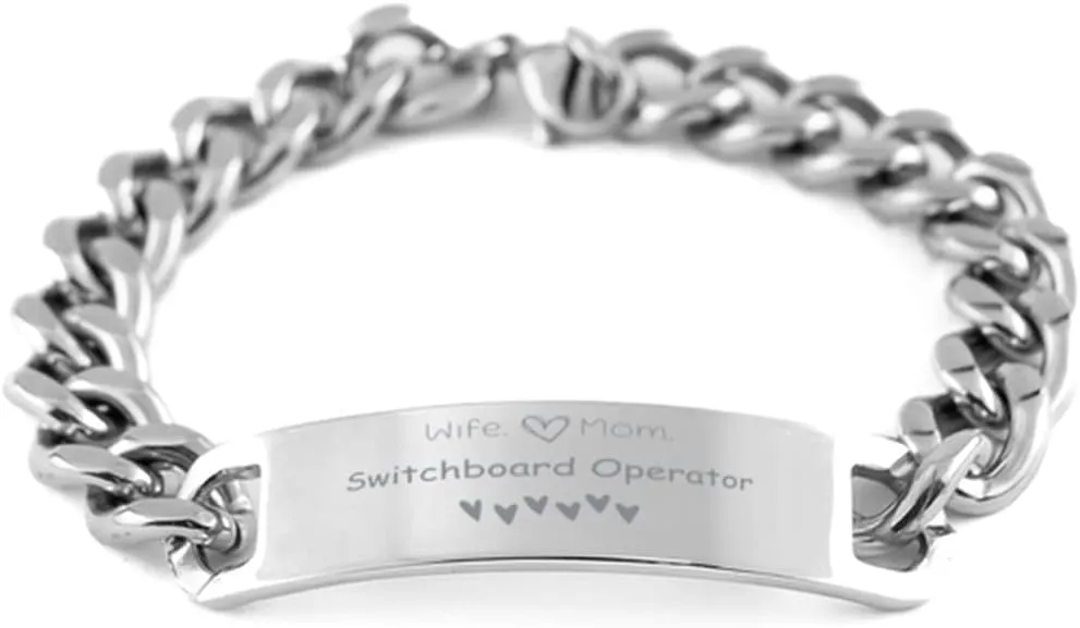 Switchboard Operator mom Stainless Steel Bracelet for Mom Gifts from Daughters Sons Boyfriend Dad - Mothers Day, Wife, Mom, Switchboard Operator mom - Mother Gifts