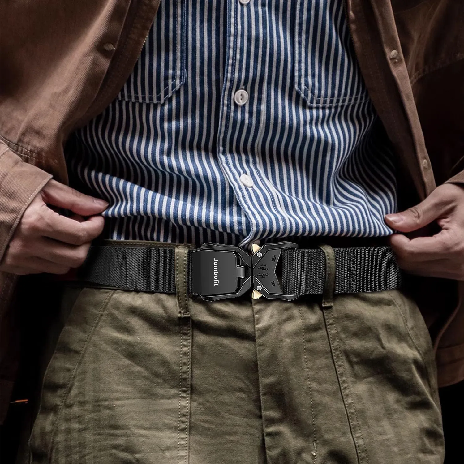 Tactical Belt for Men and Women, Military Work Belt Nylon with Quick-Release Buckle, Gift with Molle Pouch & Clip