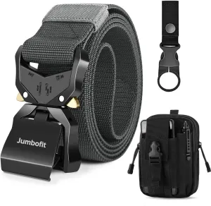 Tactical Belt for Men and Women, Military Work Belt Nylon with Quick-Release Buckle, Gift with Molle Pouch & Clip