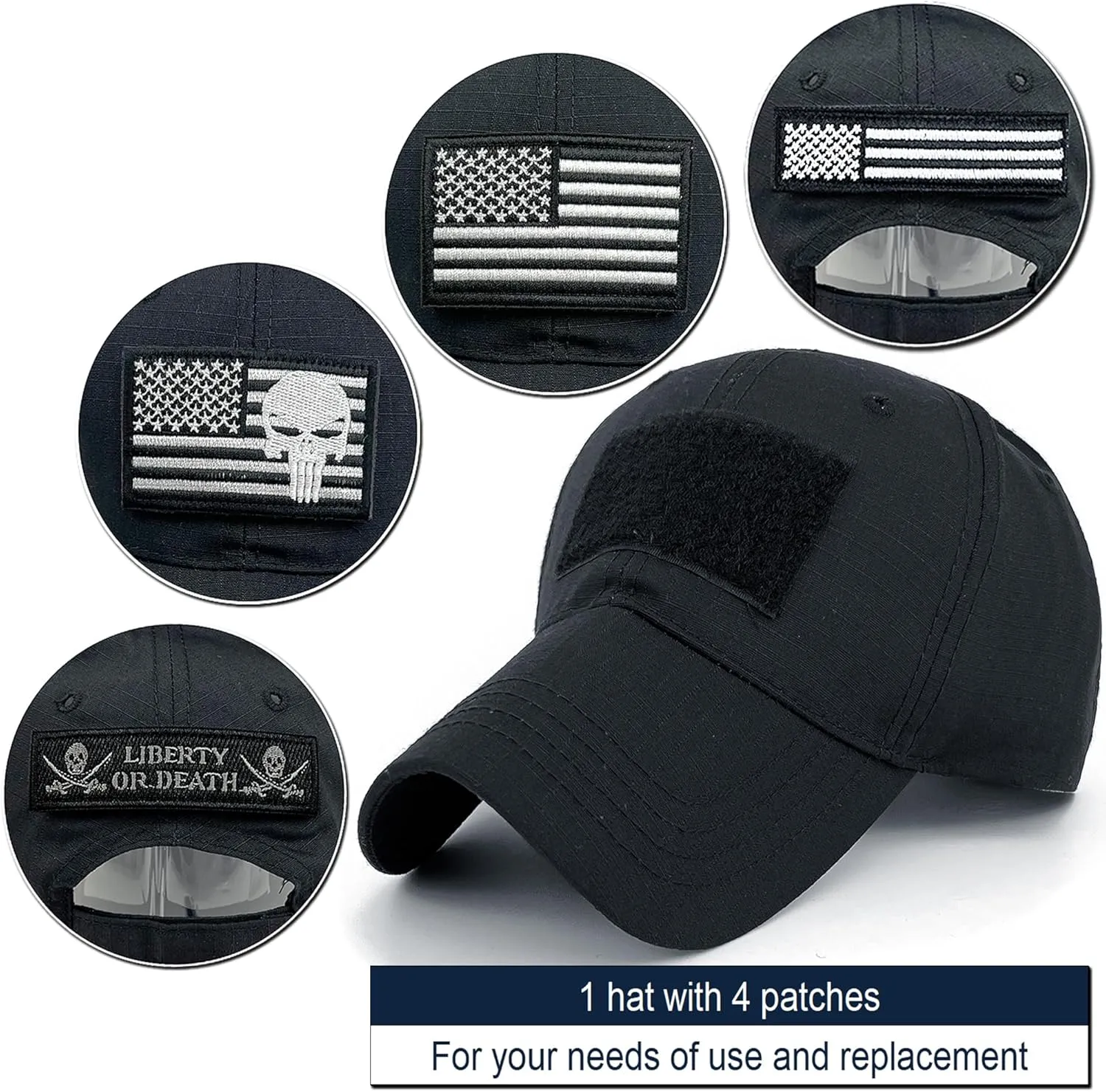 Tactical Military Mens Camo Baseball Hat with American Flag Skull Embroidery Patches for Hunting Women Patriotic Cap
