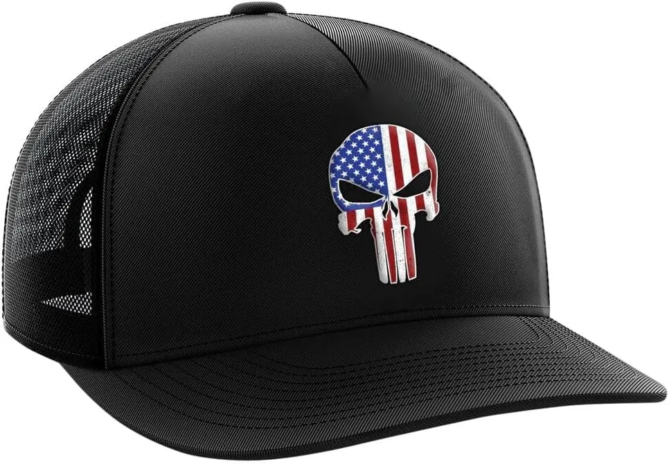 Tactical Pro Supply Trucker Hat - American Flag Hat for Men & Women | Patriotic USA Embossed PVC Flag Trucker Snapback Hats