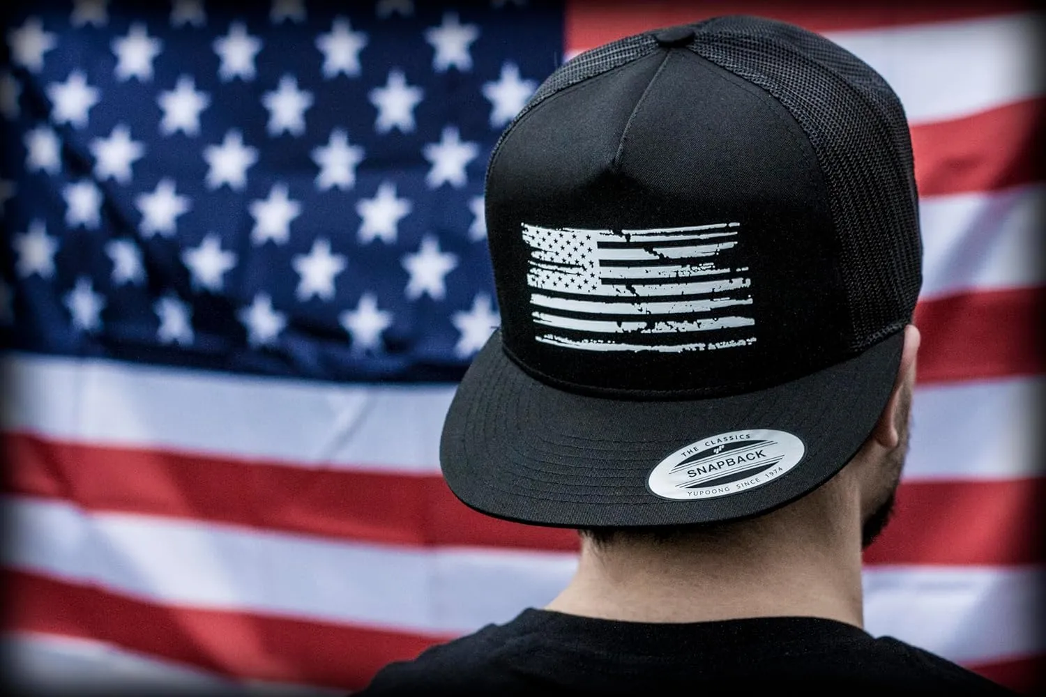 Tactical Pro Supply USA American Flag Snapback Hat for Men and Women | Embossed Logo Patriotic Mens Trucker Hats - US Flag
