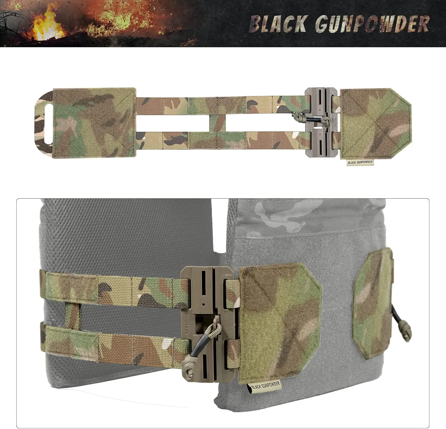 Tactical Two-Band Quick Release Cummerbund Magnetic Buckles Model BG-TC3
