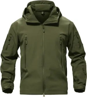TACVASEN Men's Special Ops Military Tactical Rain Jackets Winter Warm Fleece Softshell Hooded Raincoat Snowboard