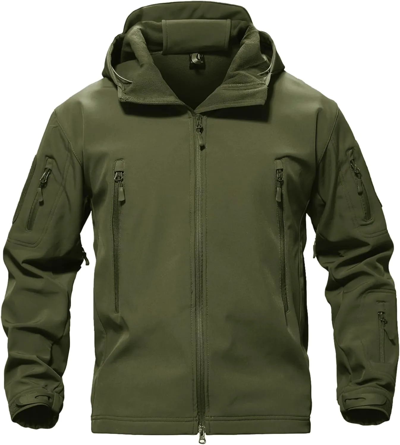 TACVASEN Men's Special Ops Military Tactical Rain Jackets Winter Warm Fleece Softshell Hooded Raincoat Snowboard