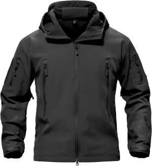 TACVASEN Men's Special Ops Military Tactical Rain Jackets Winter Warm Fleece Softshell Hooded Raincoat Snowboard