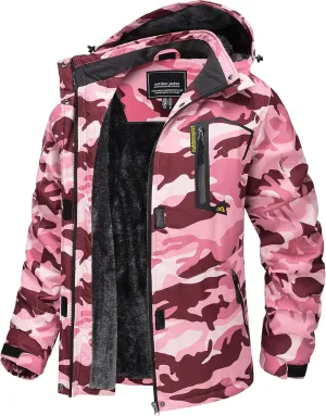 TACVASEN Women's Winter Jacket Waterproof Ski Jacket Hooded Fleece Lined Warm Snow Coat Mountain Windproof Rain Windbreaker