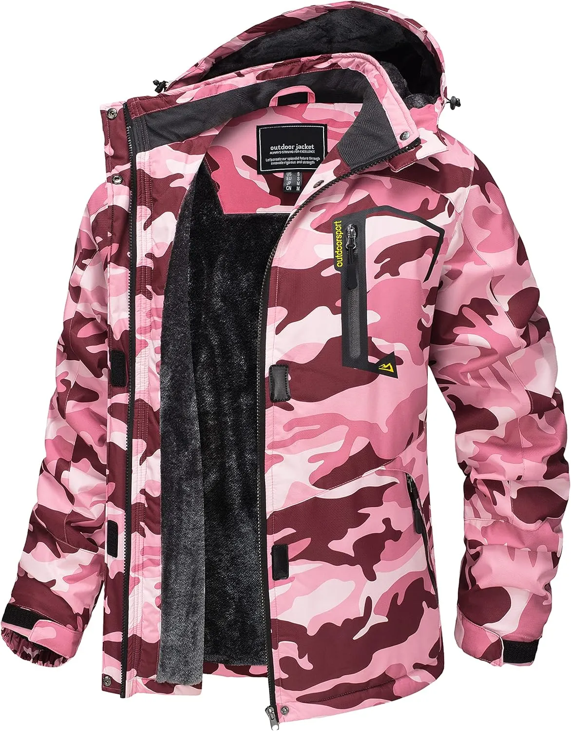 TACVASEN Women's Winter Jacket Waterproof Ski Jacket Hooded Fleece Lined Warm Snow Coat Mountain Windproof Rain Windbreaker