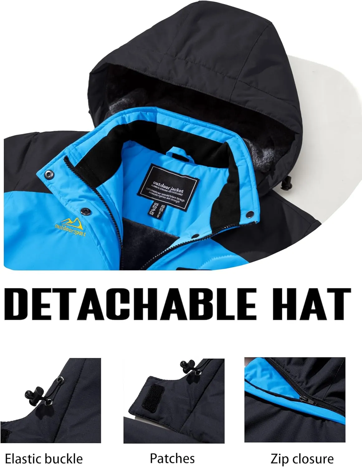 TACVASEN Women's Winter Jacket Waterproof Ski Jacket Hooded Fleece Lined Warm Snow Coat Mountain Windproof Rain Windbreaker