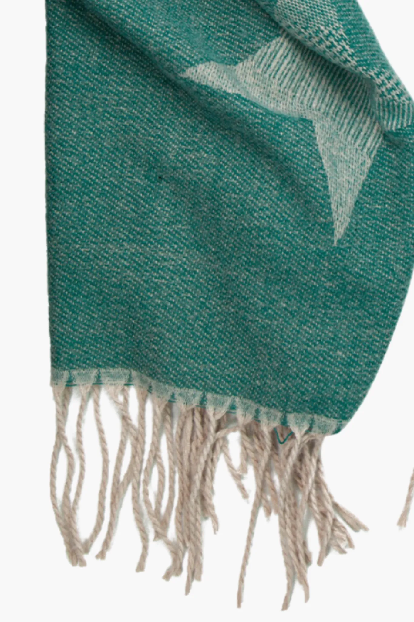 Teal Large Ombre Star Print Heavyweight Scarf