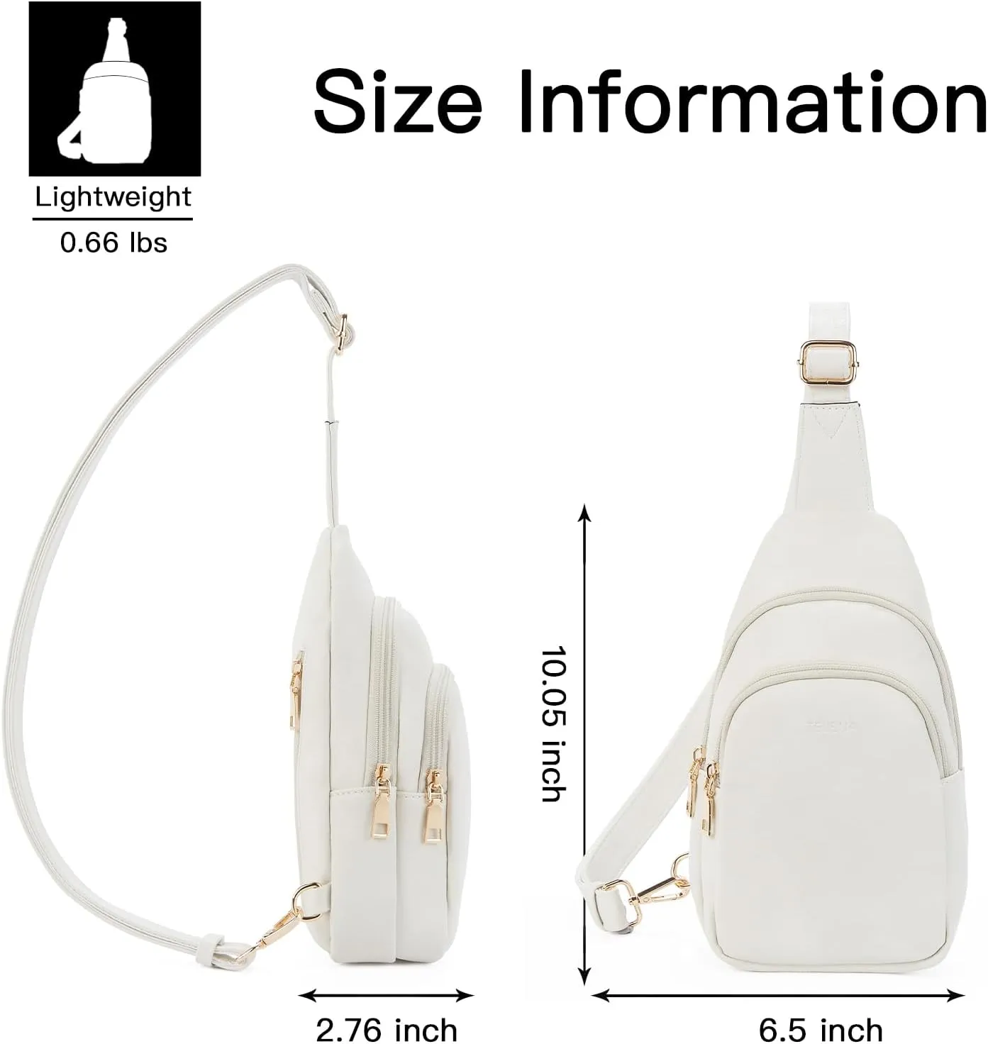 Telena Small Sling Bag for Women Leather Crossbody Fanny Packs Chest Bag for Women