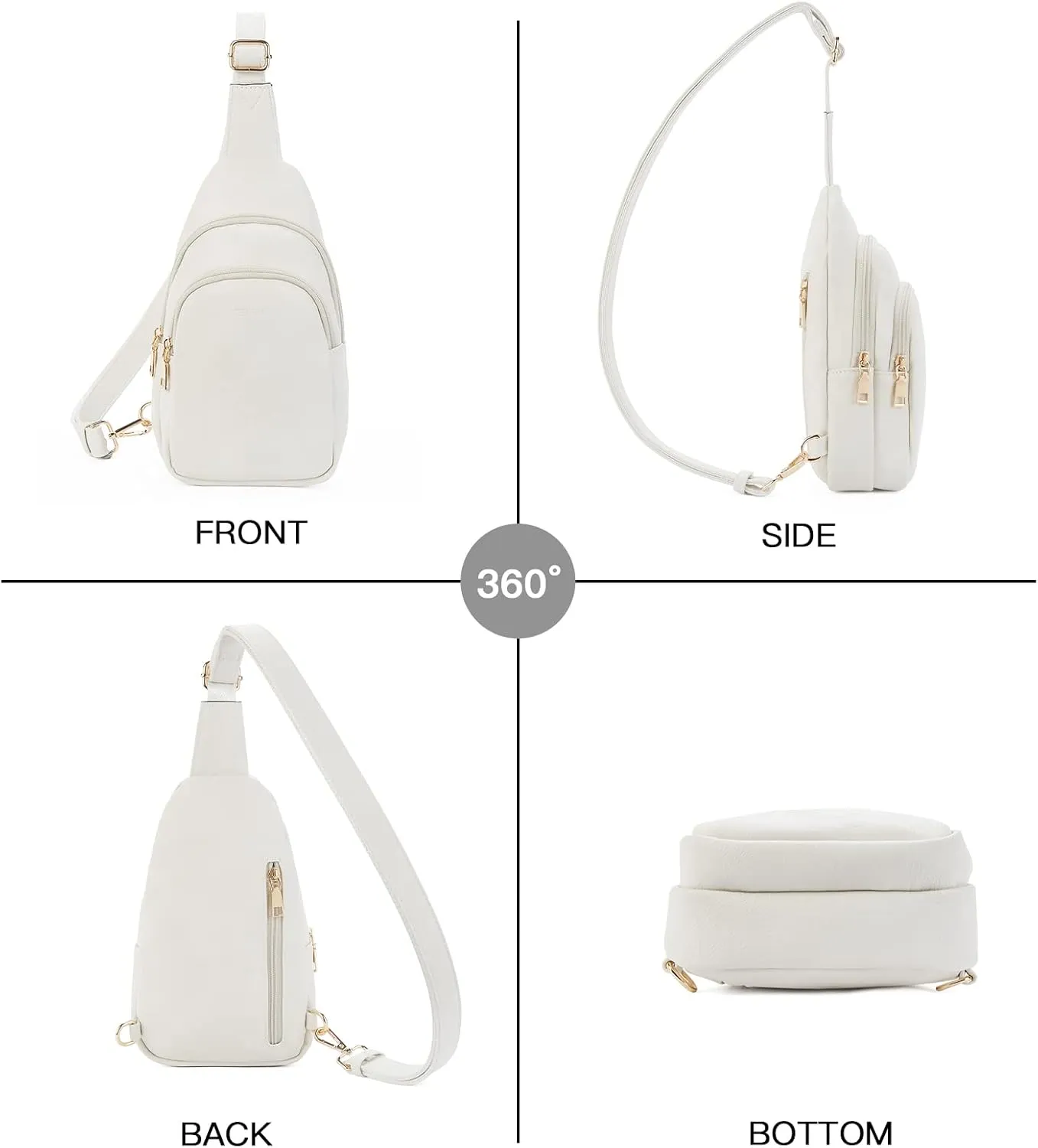 Telena Small Sling Bag for Women Leather Crossbody Fanny Packs Chest Bag for Women