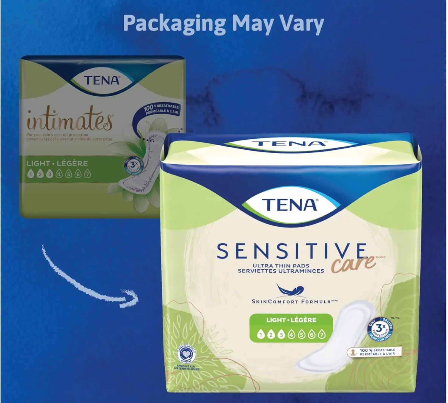 TENA Intimates Extra Coverage Ultra Thin Light Bladder Leakage Pad for Women, Light Absorbency, Long Length, 6 Pack - 144 total