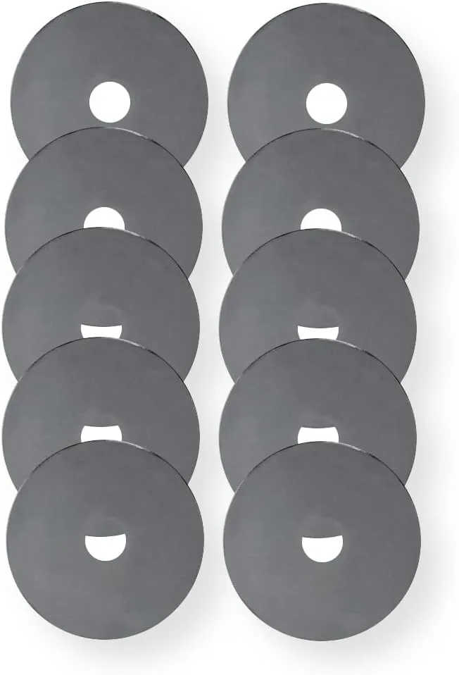 TEXB Pack of 10 Circular Blades; 28mm (1.1"); For use with the Simplex Textile Cutter; Ultra-thin; For Cutting Flags, Textiles, and Paper