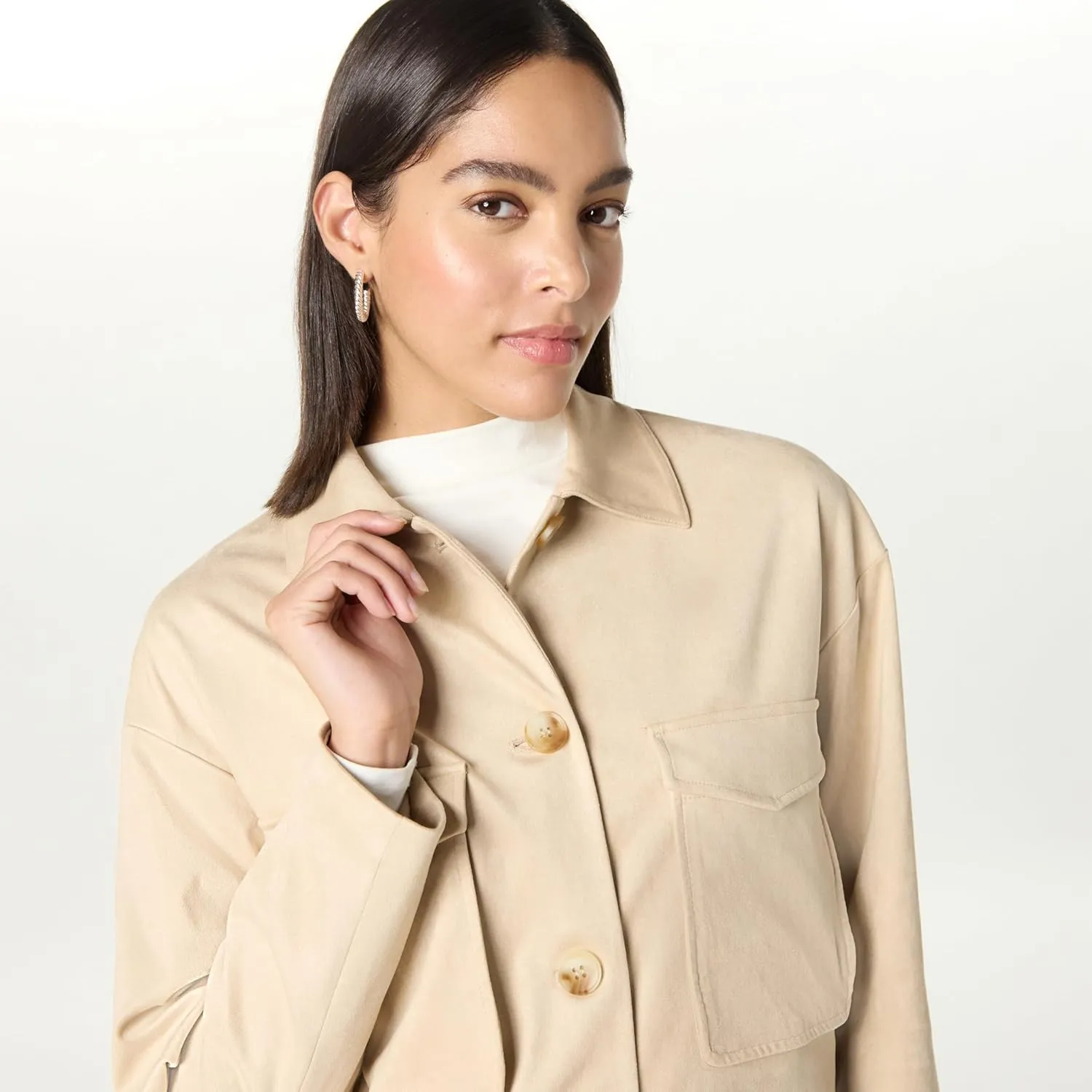 The Drop Women's Haylan Faux Suede Shacket