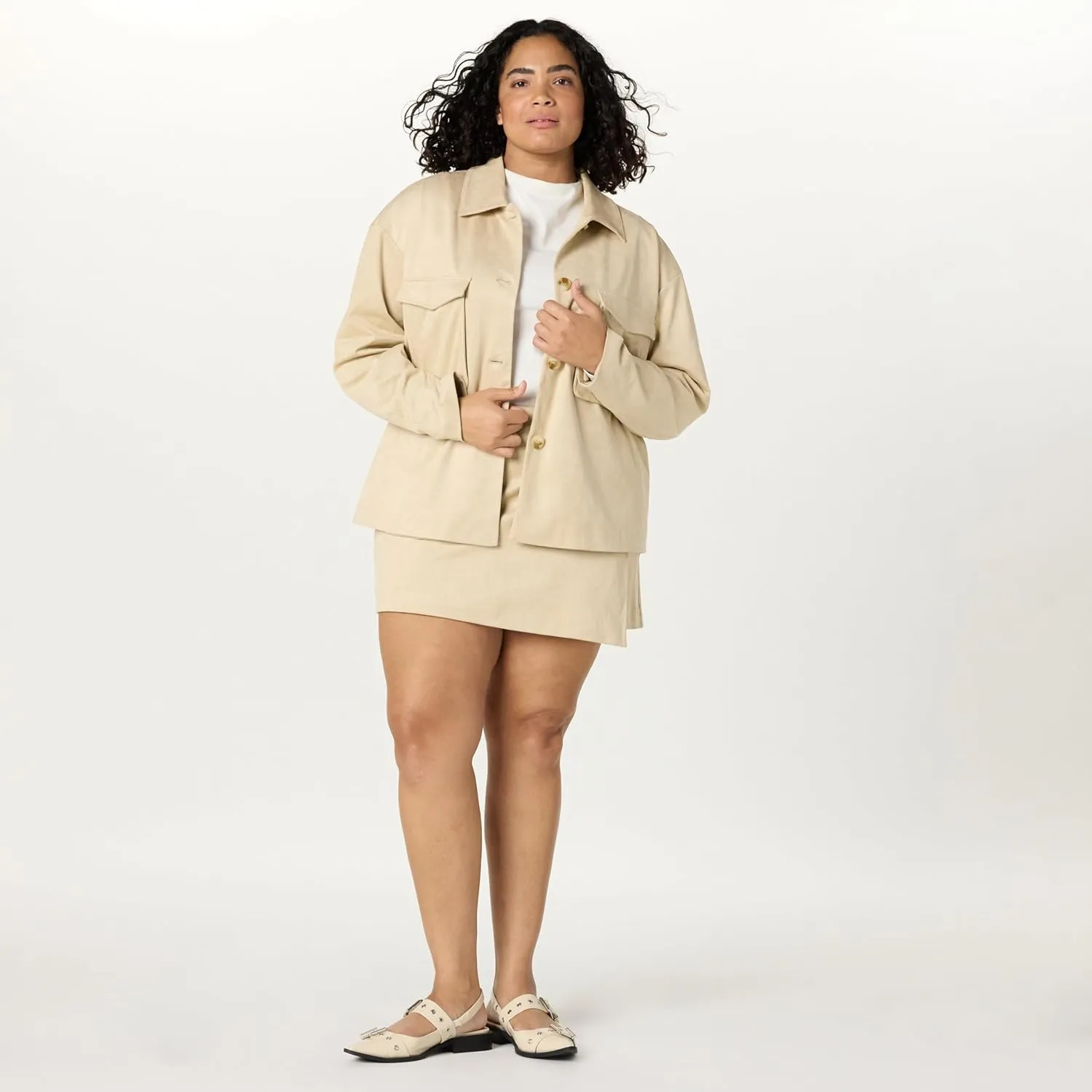 The Drop Women's Haylan Faux Suede Shacket