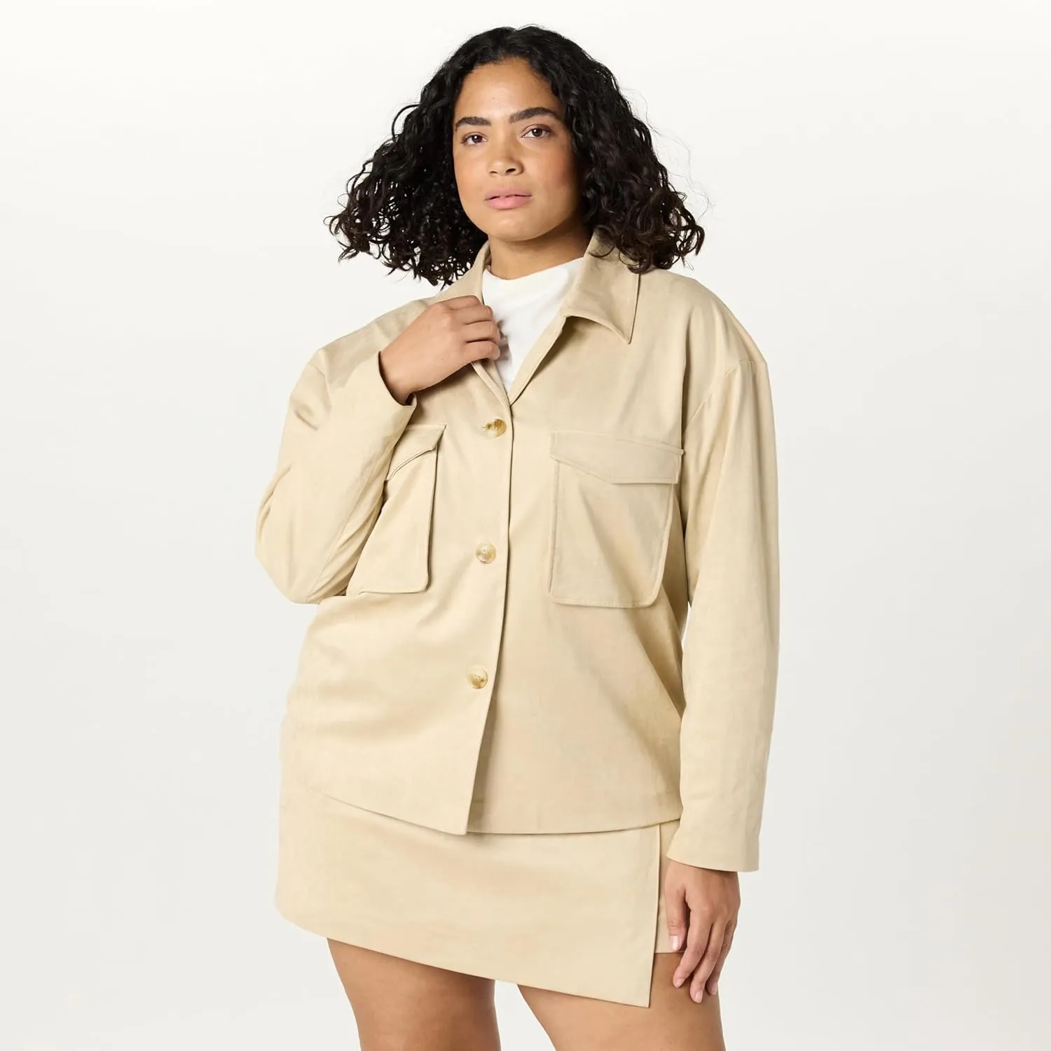 The Drop Women's Haylan Faux Suede Shacket