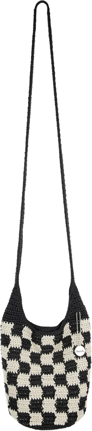 The Sak 121 Crossbody in Crochet, Single Crossbody Strap, Black Check