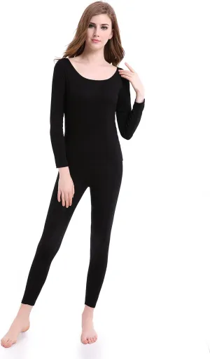 Thermal Underwear Women Long - Scoop Neck Ultra - Thin Johns Set Top & Bottom