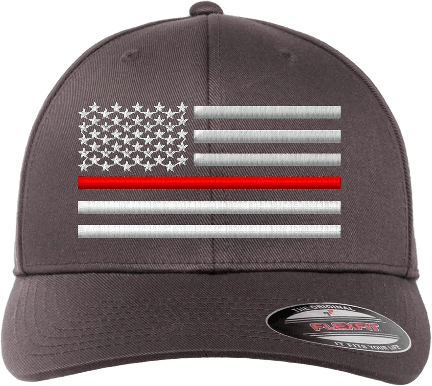 Thin Blue Line/Thin Red Line/Thin Blue and Red Line American Flag Flex Fitted Baseball Hat.