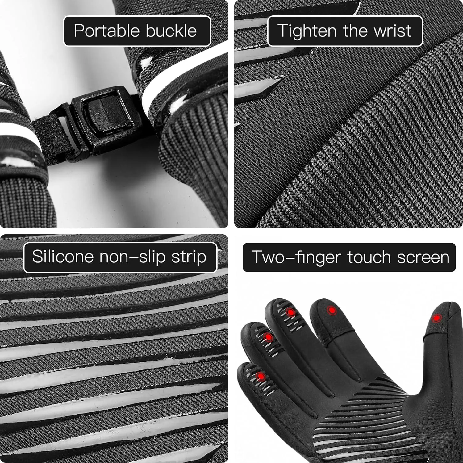 Thin Winter Water Resistant Windproof Warm Gloves for Men Women Cool Weather Thermal with Touchscreen Fingers & Anti-Slip Palm for Daily Work Running Cycling Driving Hiking Biking Walking